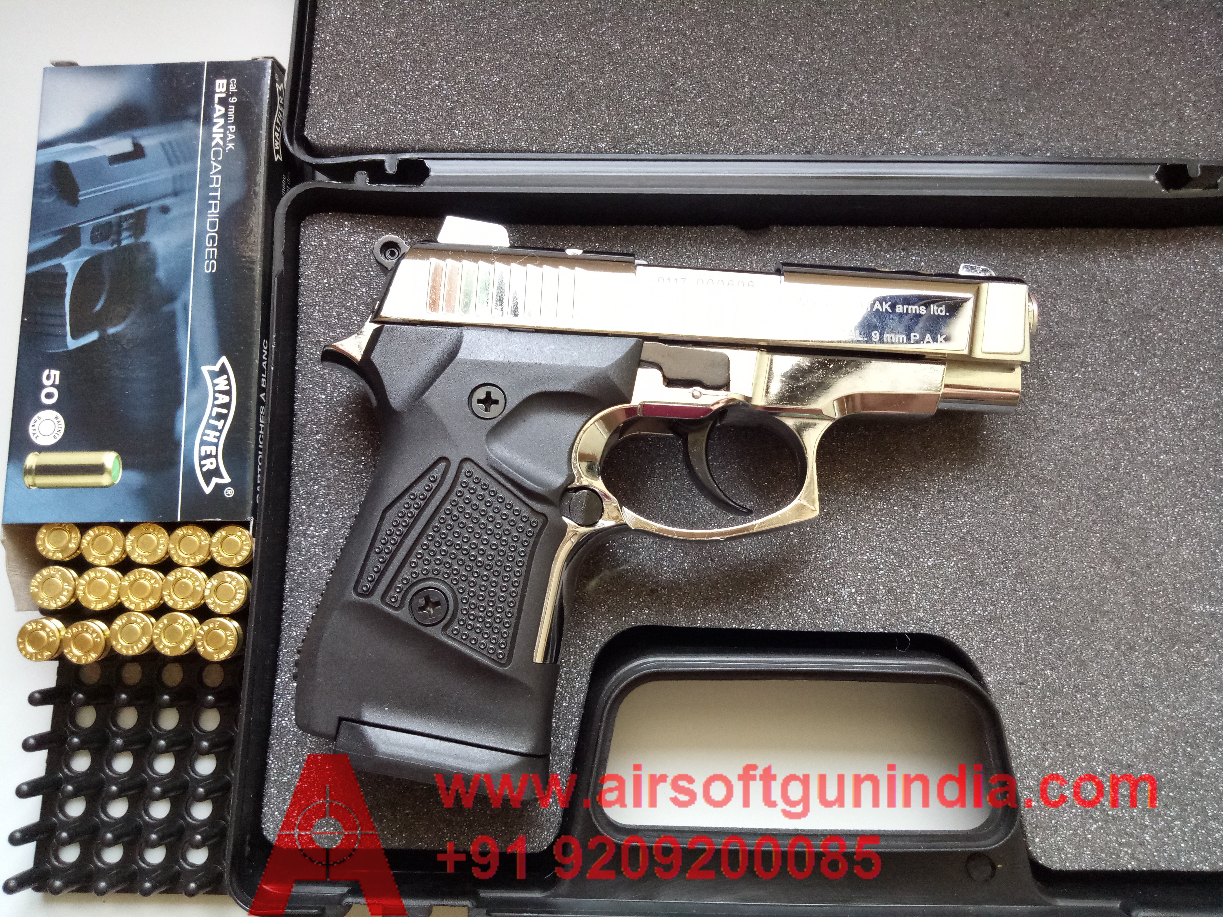 Zoraki M2914 chrome Finish 9mm Front Firing Blank Gun by Airsoft Gun India Airsoft Gun India