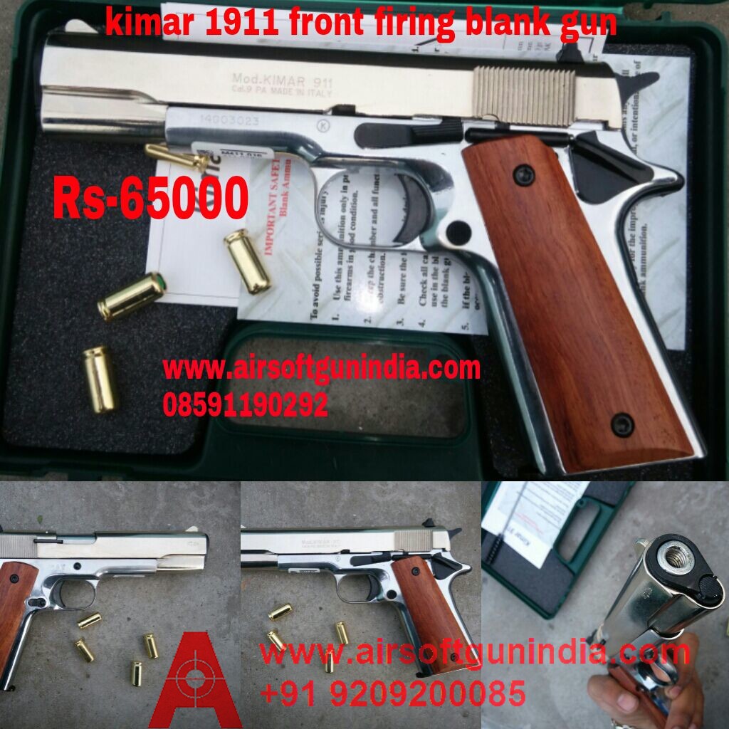 Chrome Colt 1911 Based Kimar M1911 Front Firing Blank Gun In India