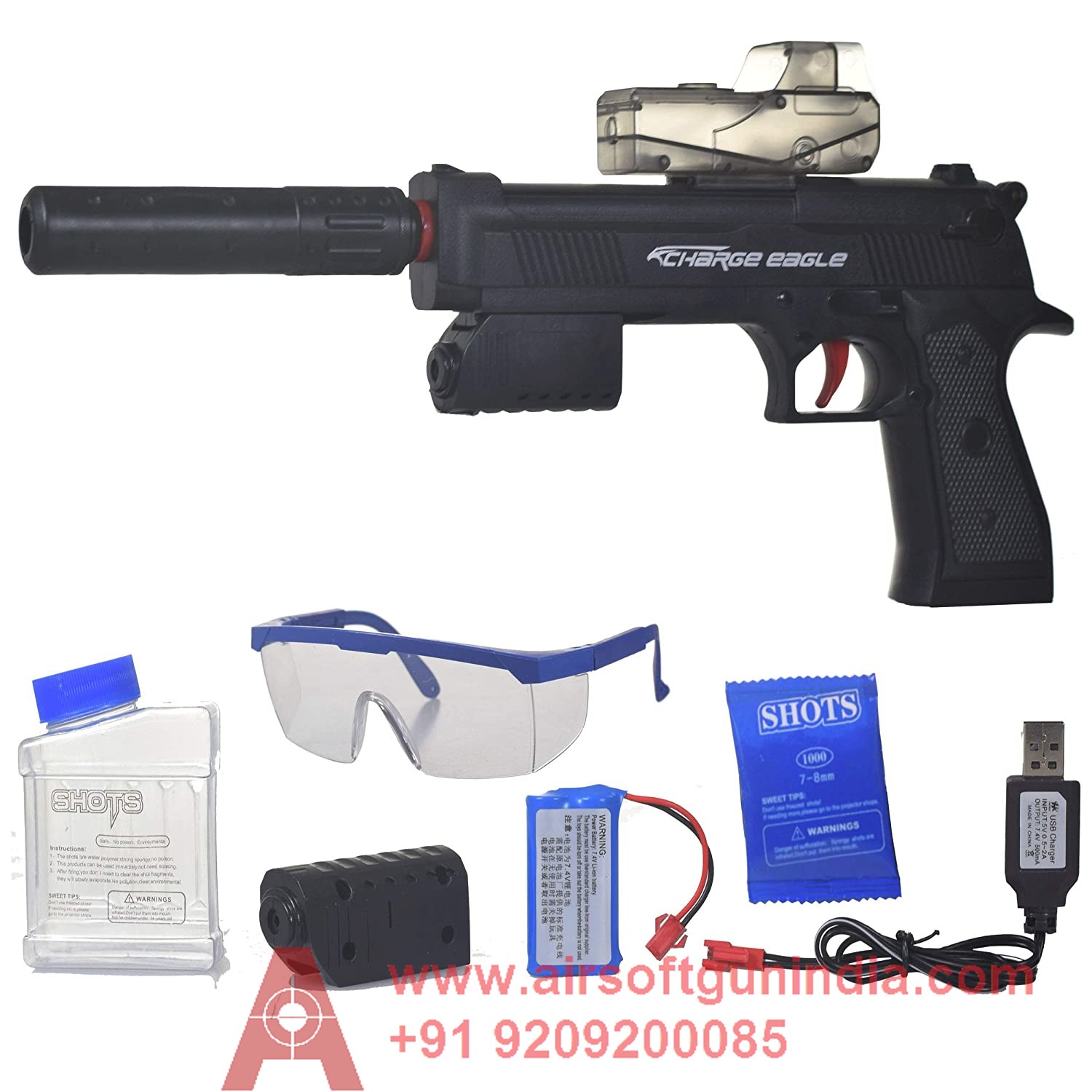 Beretta Style (Desert Eagle) Automatic Gel Blaster EBB toy pistol for
