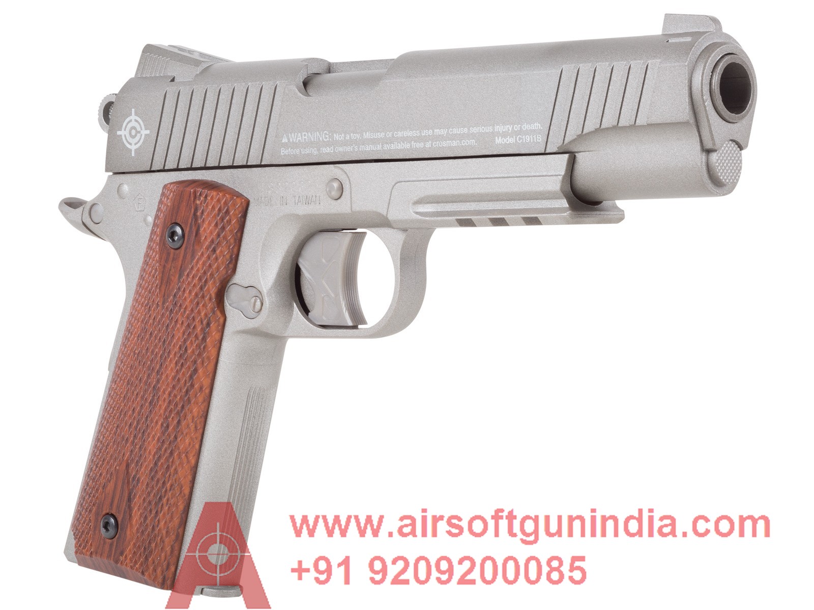 Crosman 1911 CO2 Pellet Pistol, Silver By Airsoft Gun India