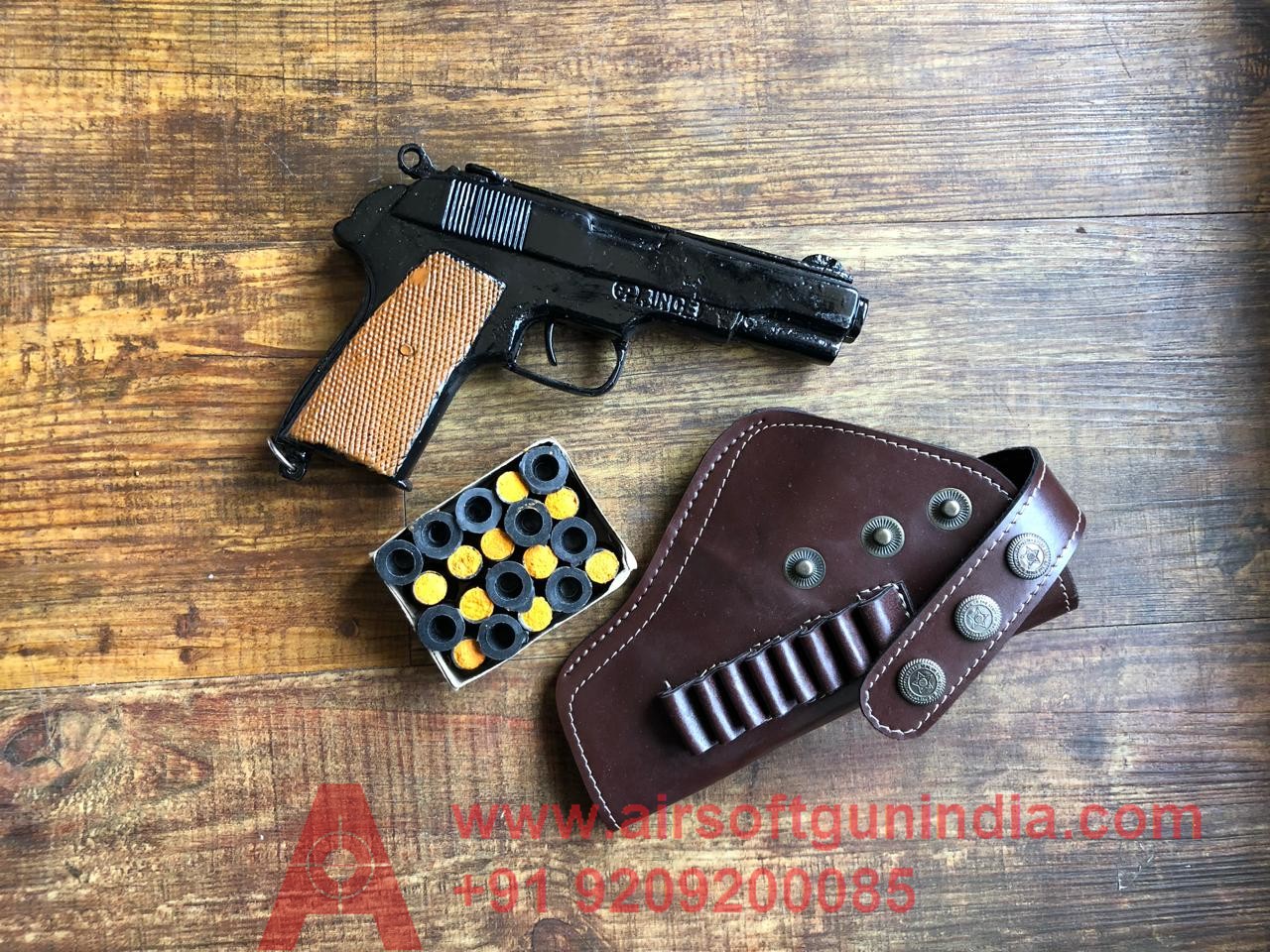 CORK GUN BERETTA STYLE BROWN BY AIRSOFT GUN INDIA ( SOUND GUN ) FOR CROP PROTECTION Airsoft