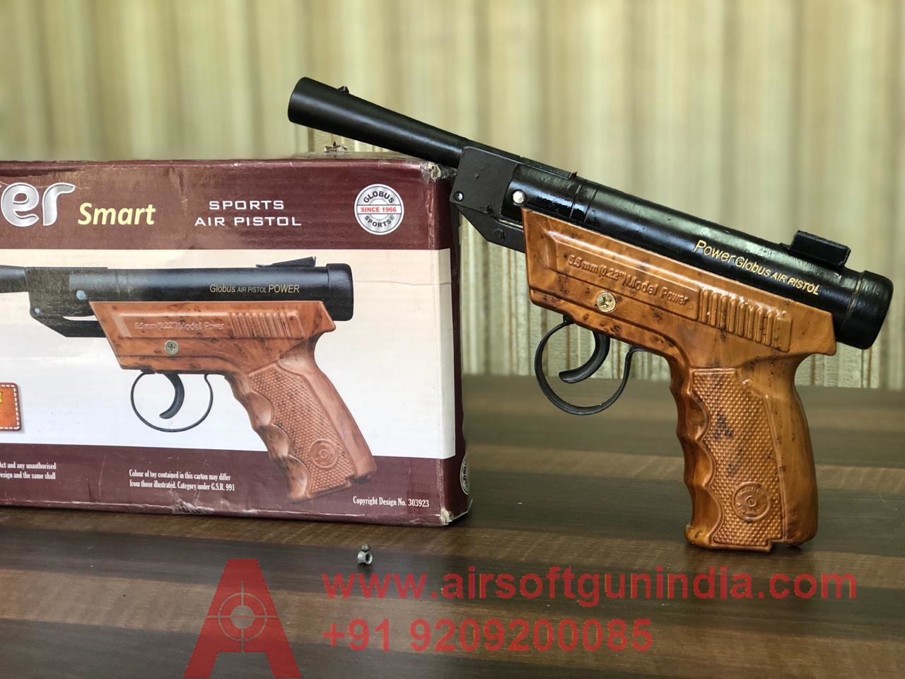 Power Sports Air Pistol By Airsoft Gun India Wooden Texture