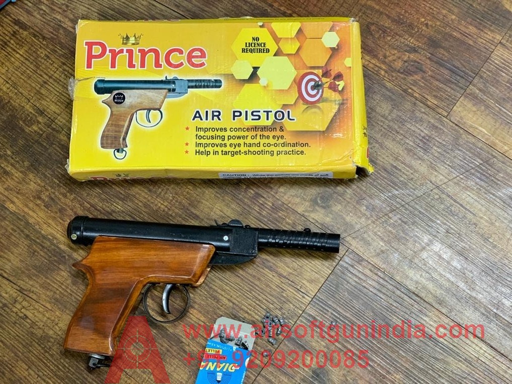 Prince Wooden Grip SingleShot .177 Caliber / 4.5 Mm Indian Air Pistol
