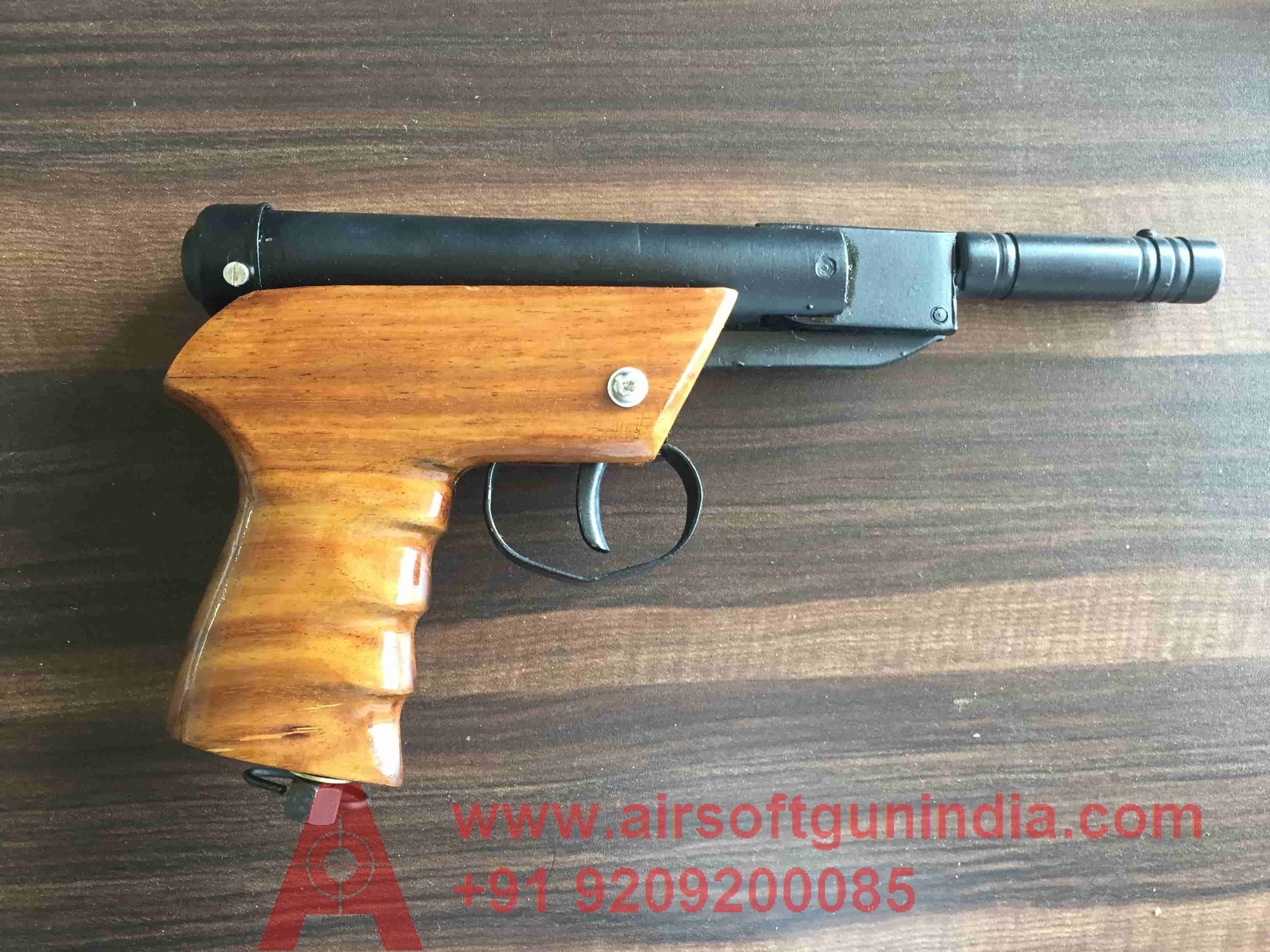 Bond Series-1 Air Pistol For Target Practice Metal Body With Wooden Handle (Black, Brown)