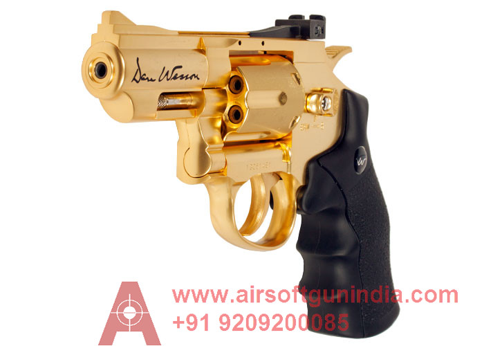 Dan Wesson 2.5 Inch Golden Co2 BB .177Cal, 4.5mm Air Revolver By Airsoft Gun India