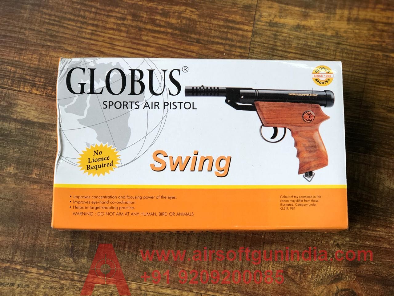 Globus Swing Wood Sport Single-Shot .177 Caliber / 4.5 Mm Indian Air Pistol By Airsoft Gun India.