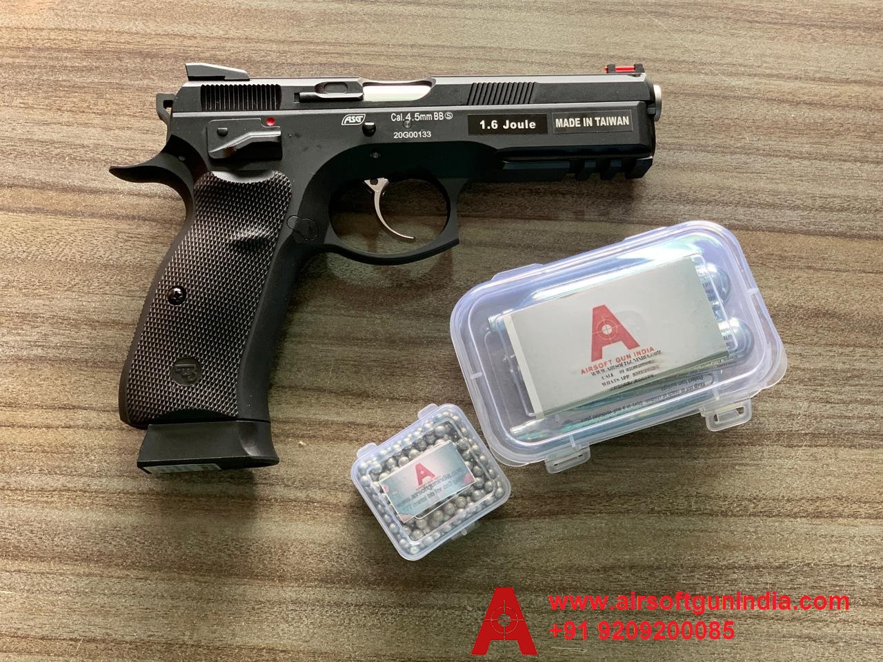 ASG CZ 75 SP01 SHADOW CO2 BLOWBACK STEEL BB PISTOL by Airsoft Gun India