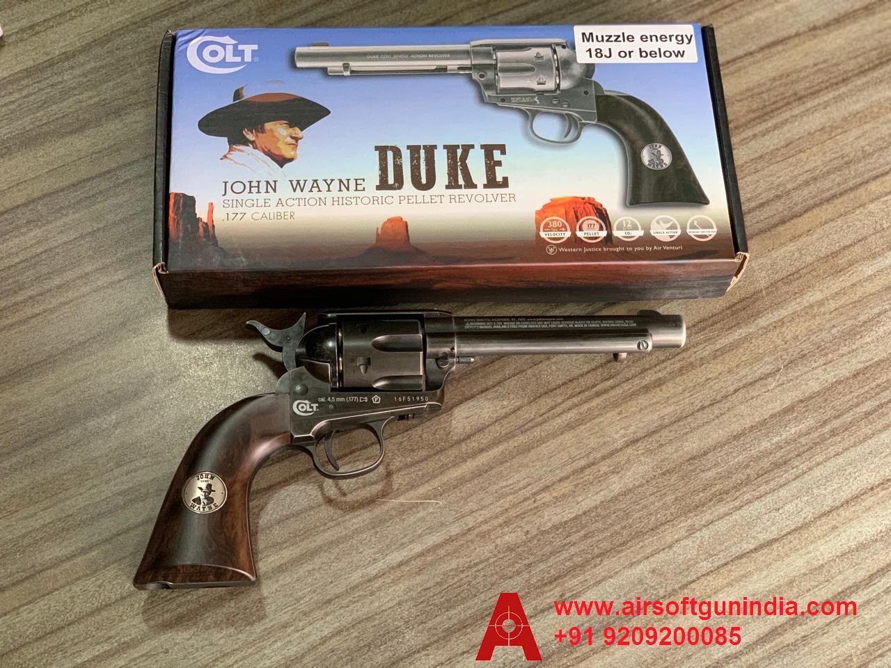 Duke Colt CO2 Pellet Revolver, Weathered By Airsoft Gun India
