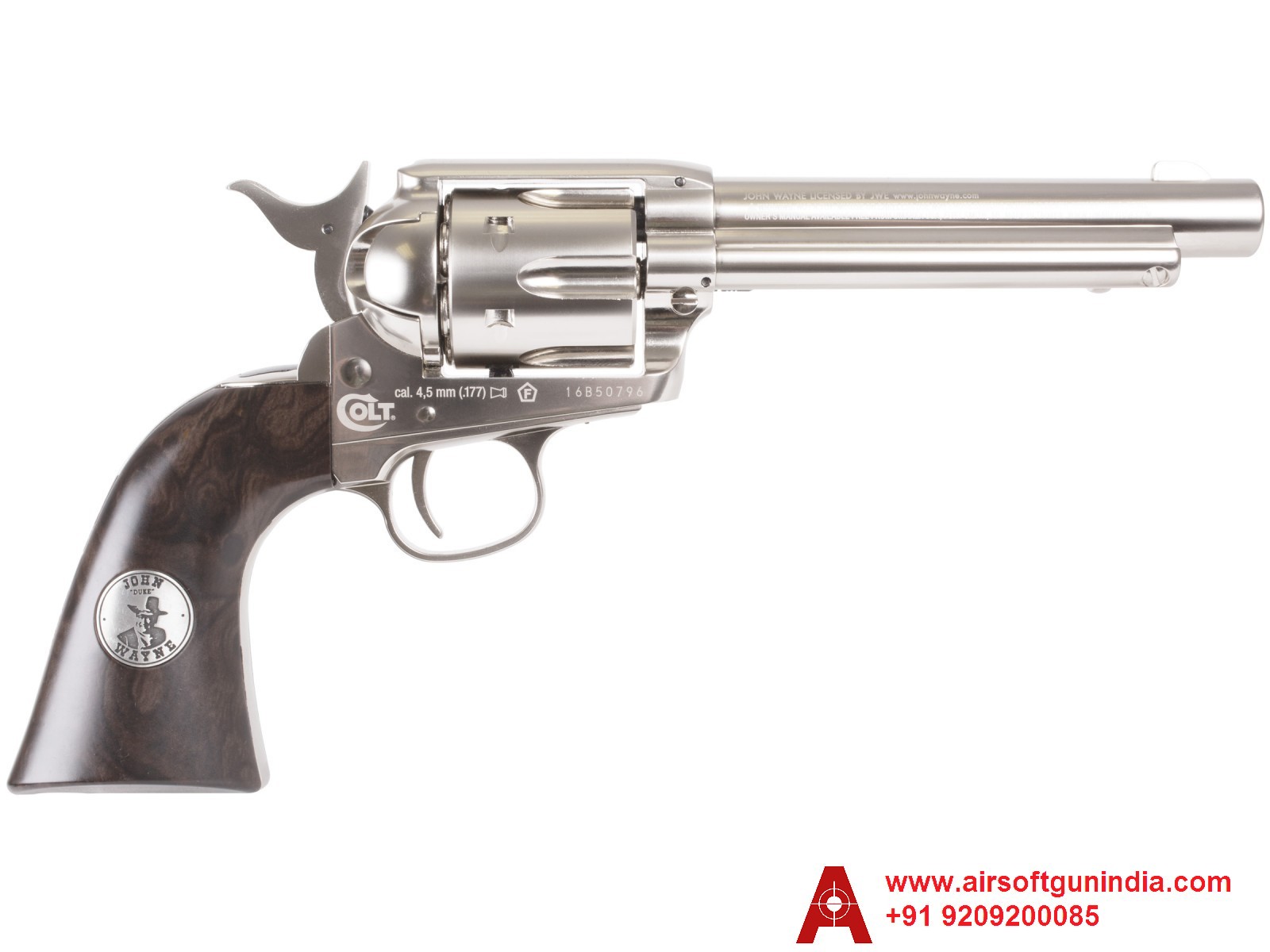 John Wayne Colt CO2 Pellet Revolver, Nickel By Airsoft Gun India