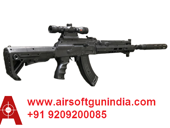 AK-203 Assault Airsoft Rifle  With Fake Suppressor  By Airsoft Gun India