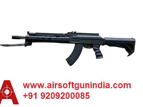 AK-203 Assault Airsoft Rifle With Fake Knife   by Airsoft Gun India