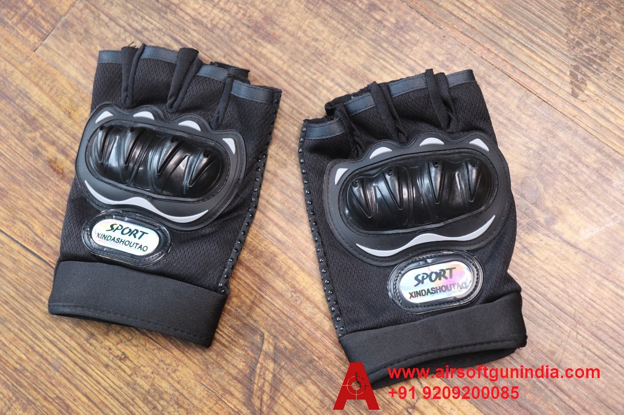 PVC Coated Cotton Gloves From Airsoft Gun India For Sports, Black