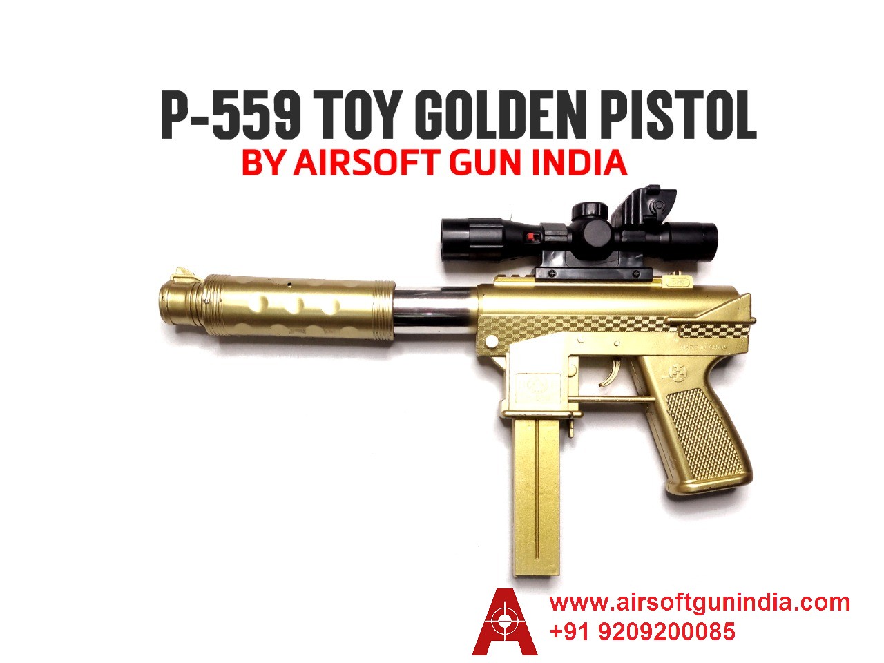 P-559 Golden Plastic Kids Toy By Airsoft Gun India