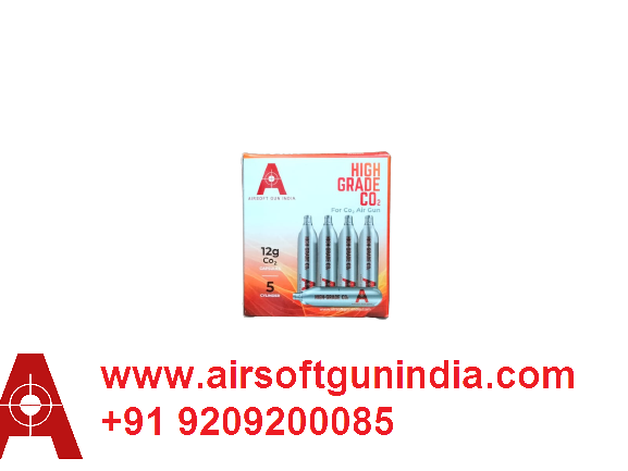 12 G Co2 Cartridges Pack Of 5 For Co2 Guns BY AIRSOFT GUN INDIA
