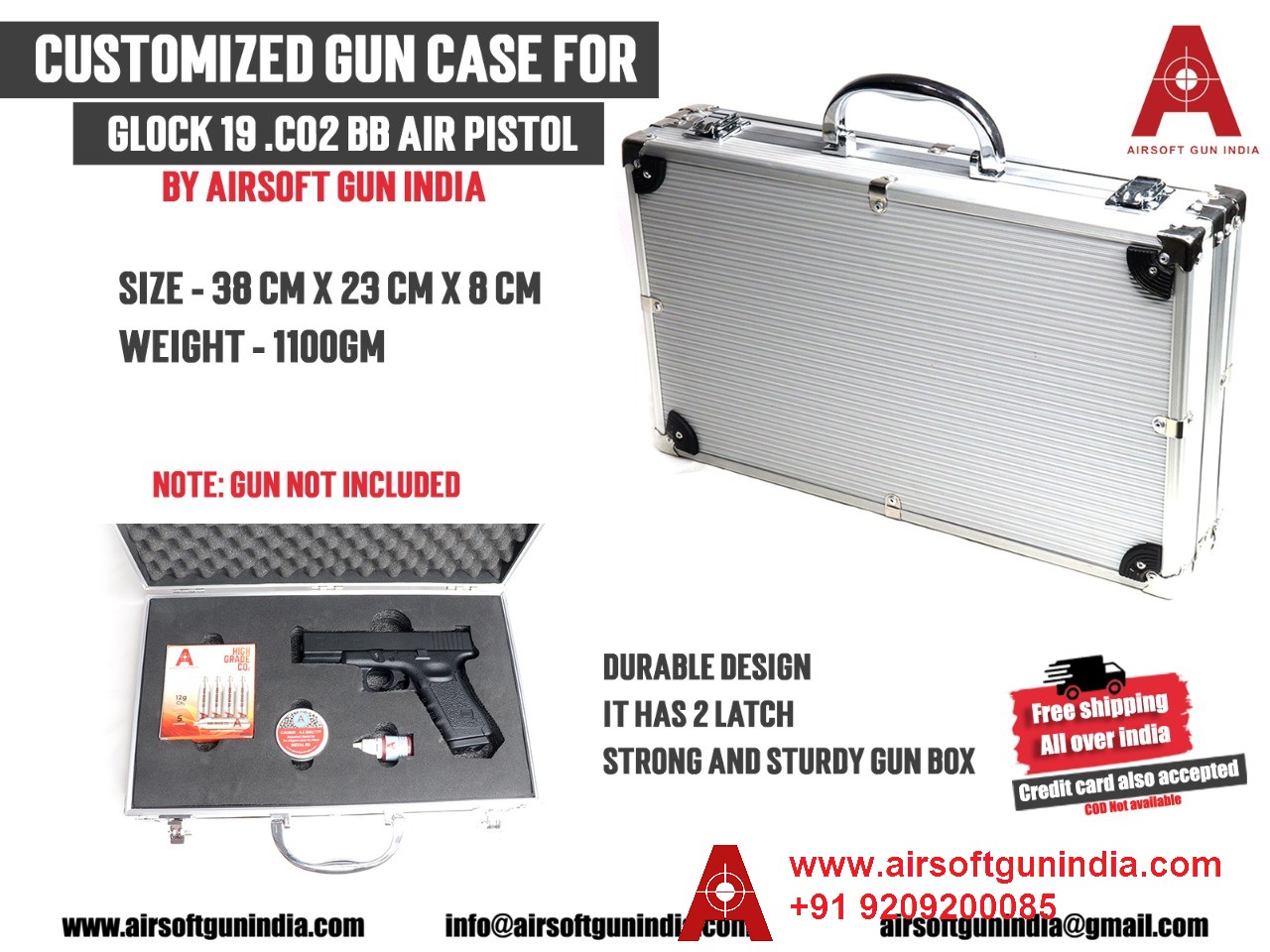 Customized Case For Umarex Glock 19 4.5mm Co2 BB Air Pistol By Airsoft Gun India