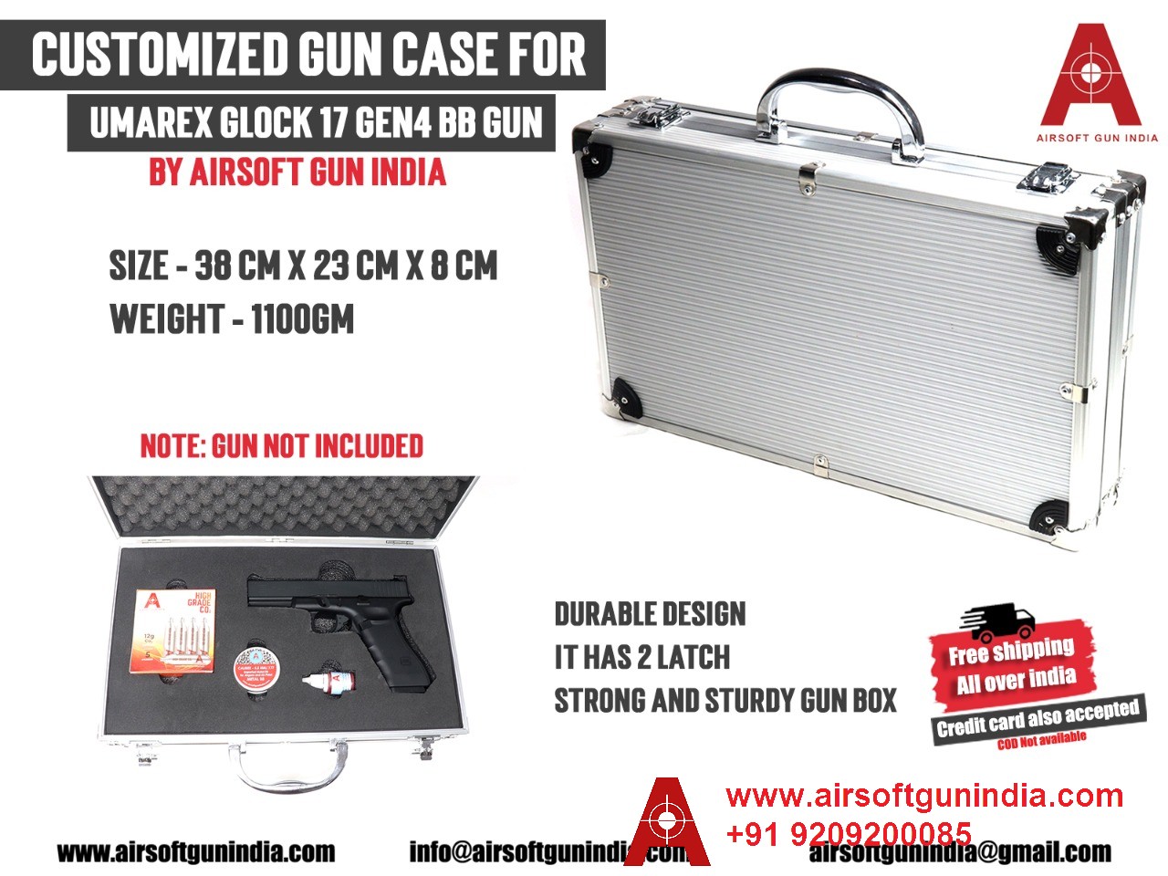 Customized Case For Umarex Glock 17 4.5mm Gen 4 Co2 BB Air Pistol By Airsoft Gun India
