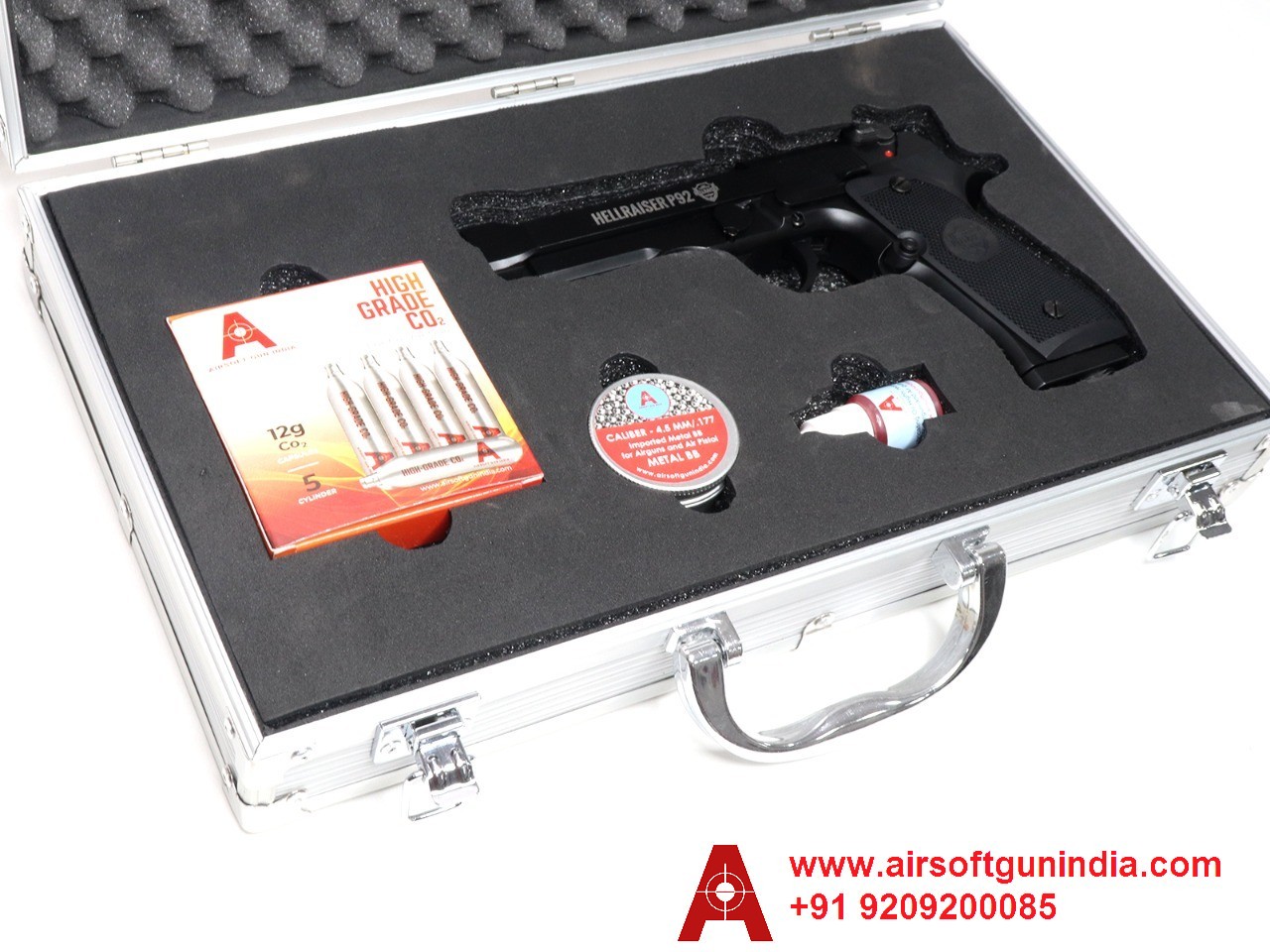 Customized Storage Metal Gun Box For Hellraiser P92 M92A1 Co2 BB Pistol By Airsoft Gun India