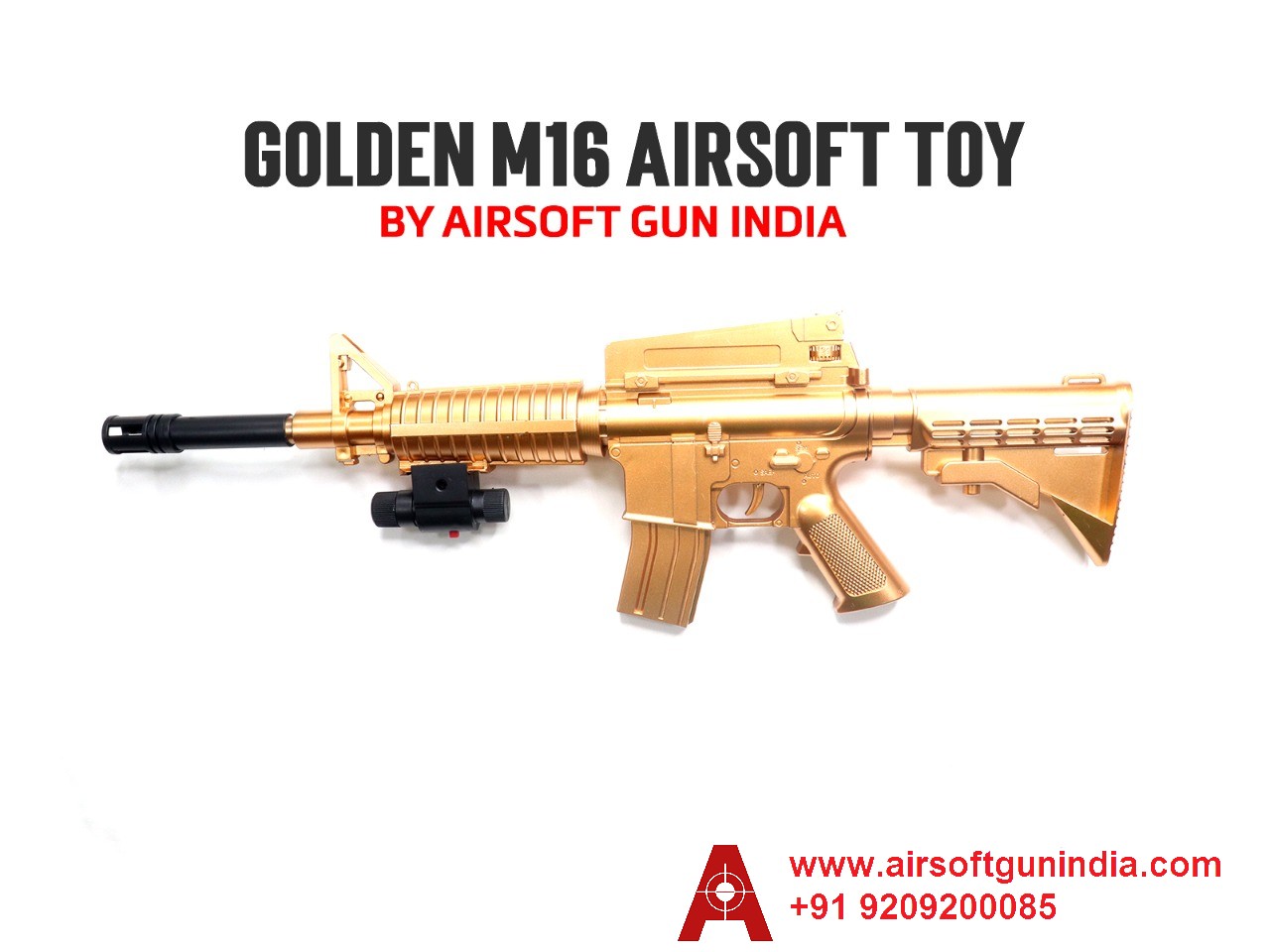 Golden M16 Airsoft Mini Toy Rifle By Airsoft Gun India