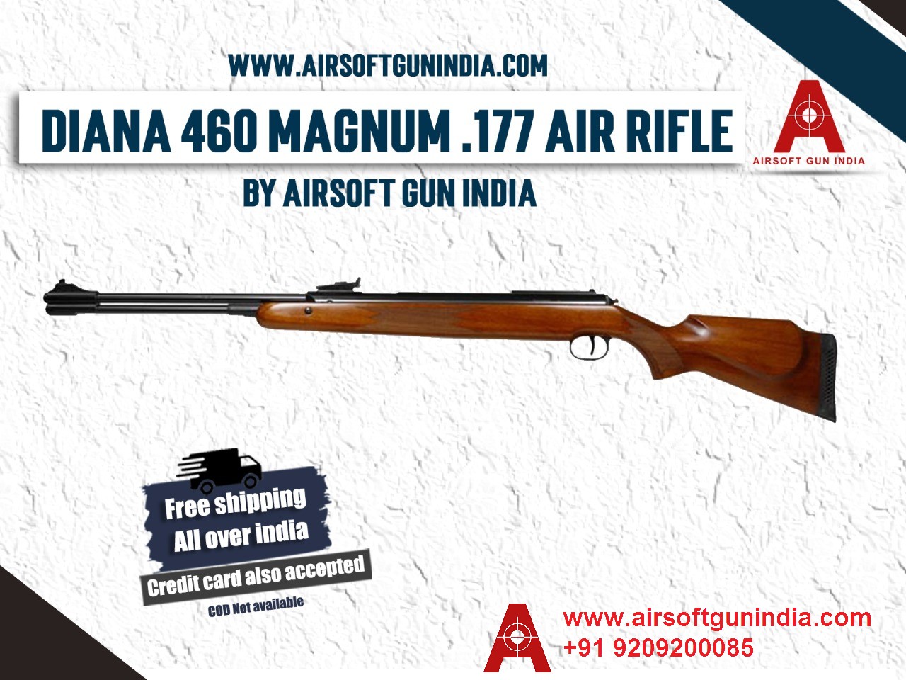 Diana 460 Magnum .177 Underlever Air Rifle by Airsoft Gun India.