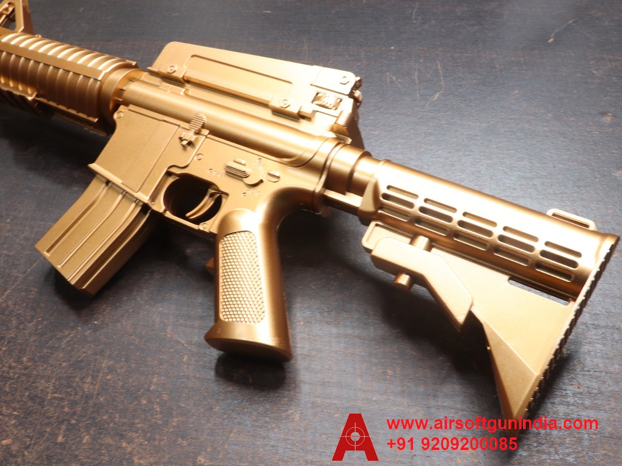 Golden M16 Airsoft Mini Toy Rifle By Airsoft Gun India