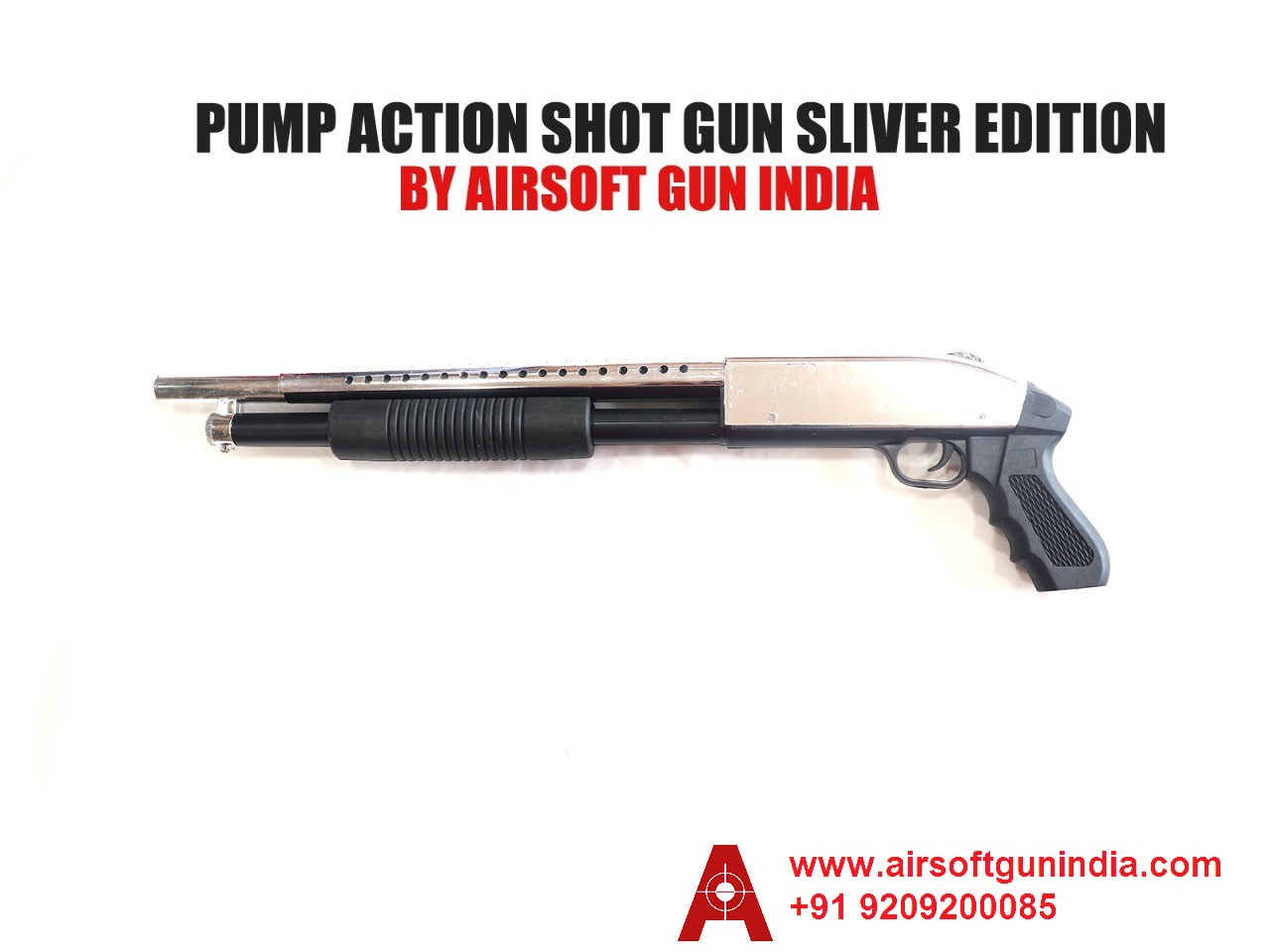 Pump Action Shot-Gun Silver Edition Airsoft Toy by Airsoft Gun India.