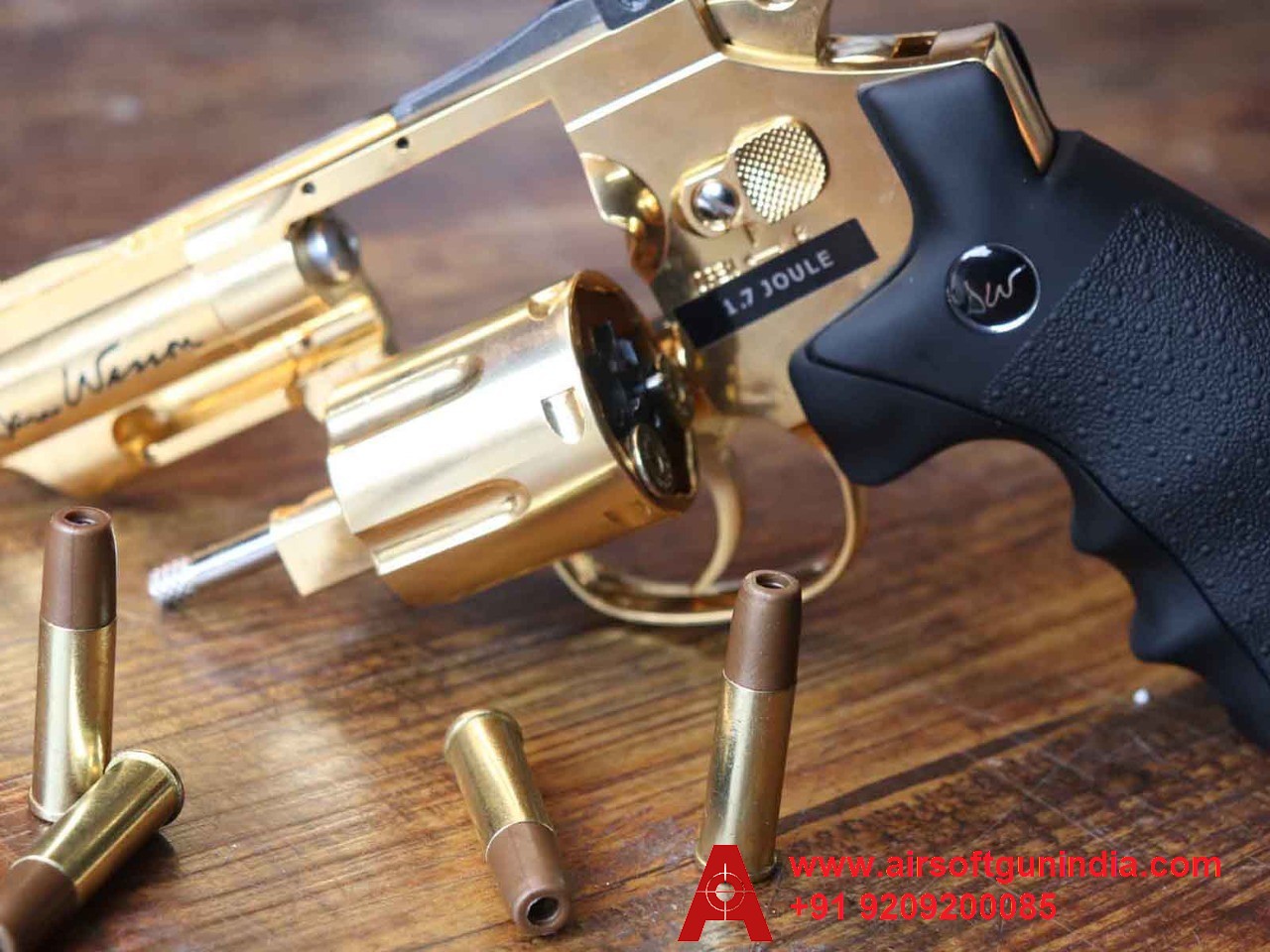 Dan Wesson 2.5 Inch Golden Co2 BB .177Cal, 4.5mm Air Revolver By Airsoft Gun India