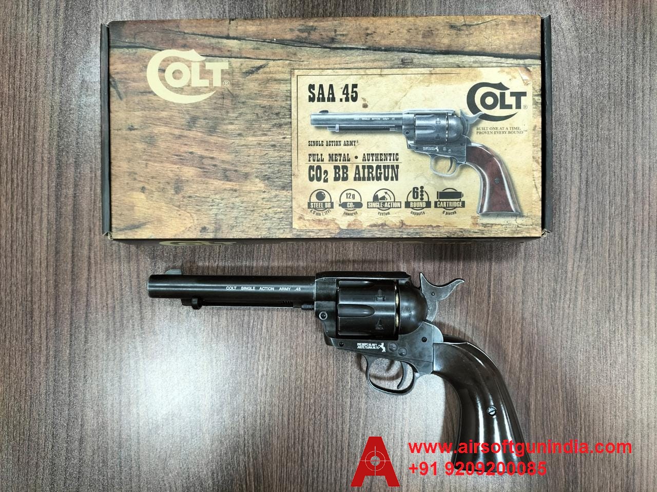 Colt Single Action Army .45 Co2 BB .177Cal, 4.5mm Air Revolver By Airsoft Gun India