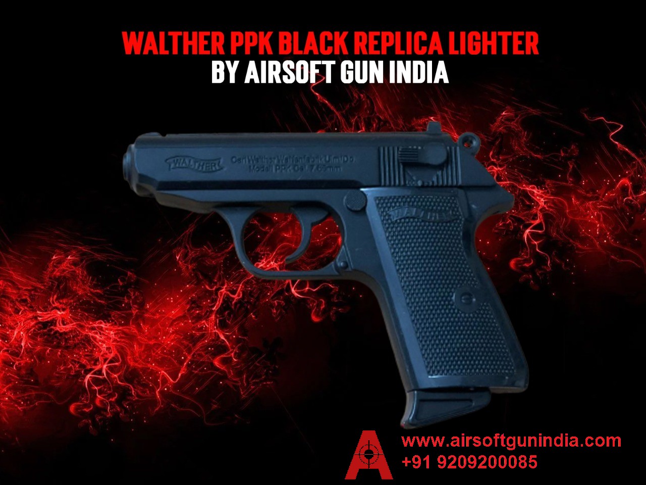 WALTHER PPK BLACK REPLICA LIGHTER BY AIRSOFT GUN INDIA