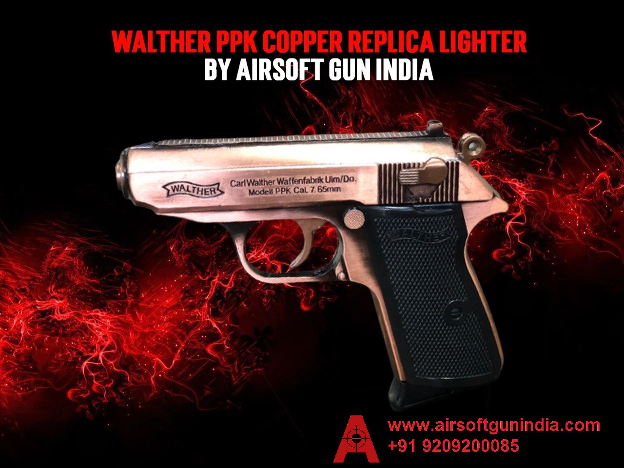 WALTHER PPK COPPER LIMITED EDITION REPLICA LIGHTER BY AIRSOFT GUN INDIA
