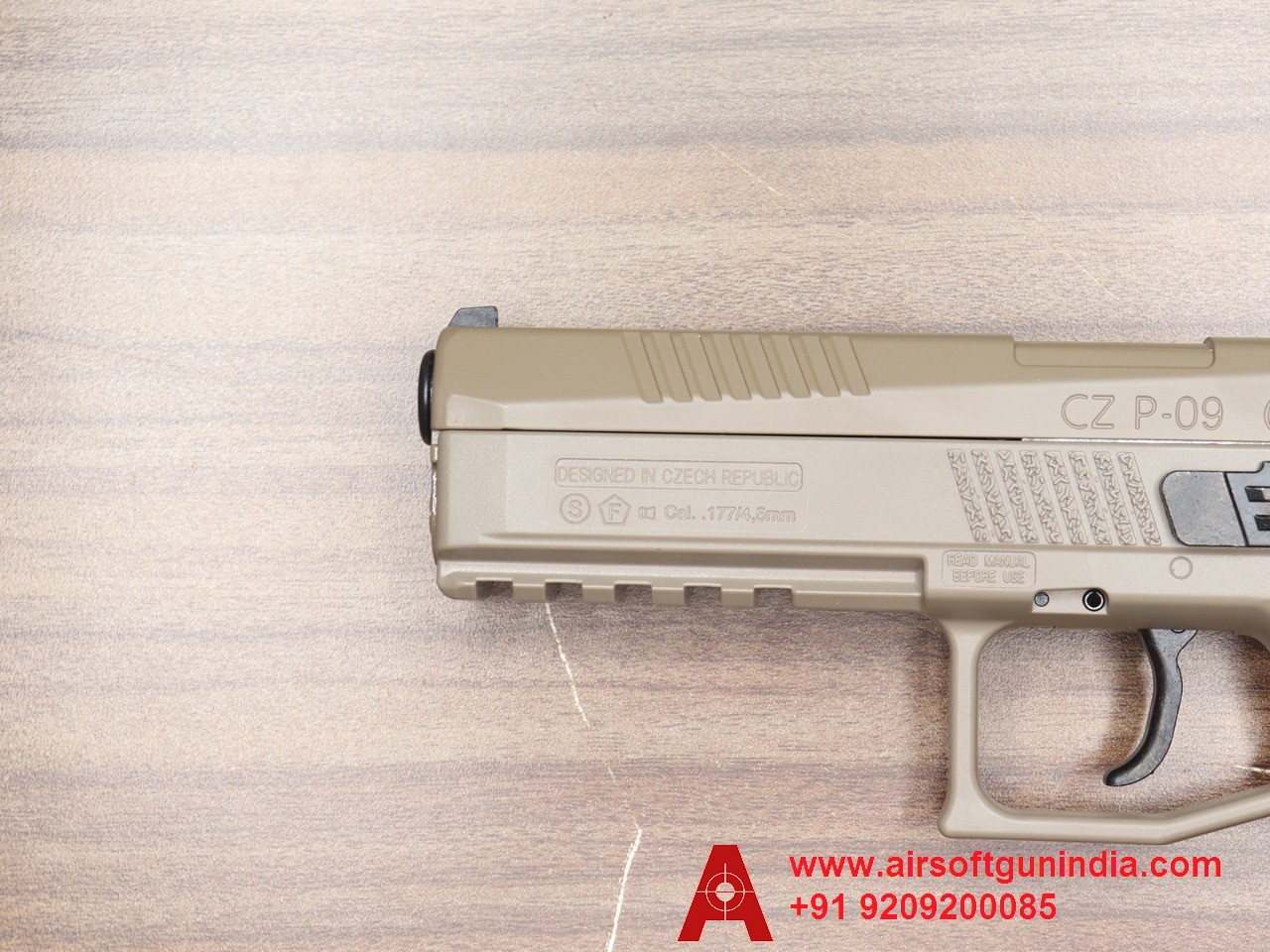 ASG CZ P-09 DT Co2 BB And Pellet .177Cal, 4.5mm Air Pistol By Airsoft Gun India.