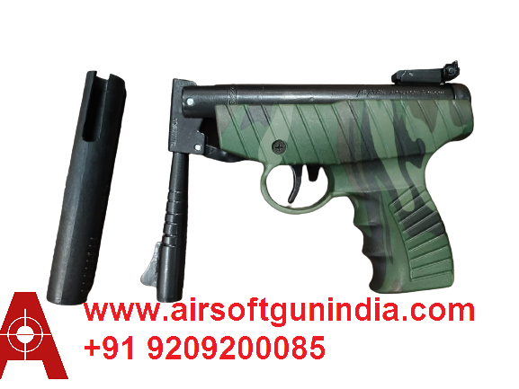 Heman Air Pistol Army Colour With Case Single-Shot .177 Caliber / 4.5 Mm Indian Air Pistol By Airsoft Gun India