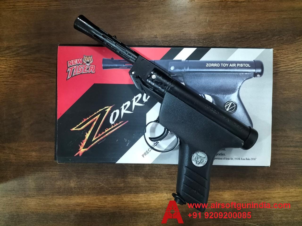 Zorro Black  Single-Shot .177 Caliber / 4.5 Mm Indian Air Pistol By Airsoft Gun India