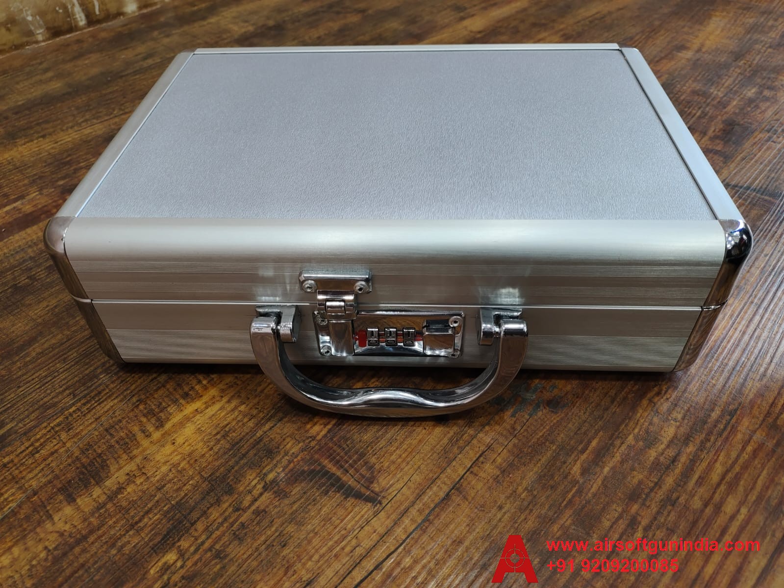 Premium Aluminum Case / Box Silver With Safety Lock By Airsoft Gun India