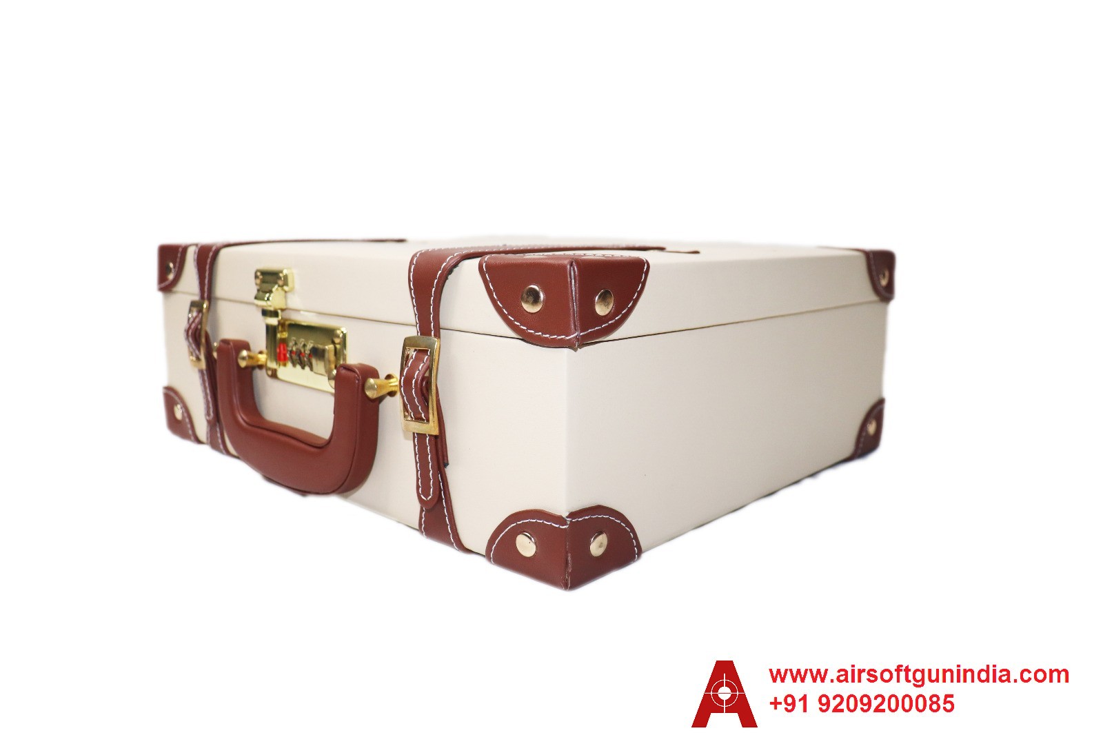 Vintage Retro Luxury Suitcase/Gun Box In Beige Shade By Airsoft Gun India