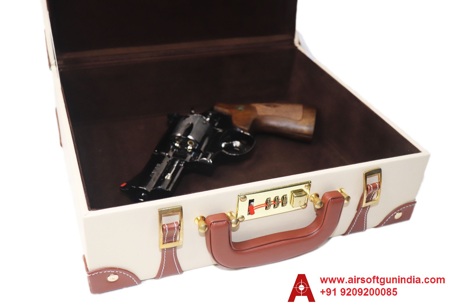 Vintage Retro Luxury Suitcase/Gun Box In Beige Shade By Airsoft Gun India