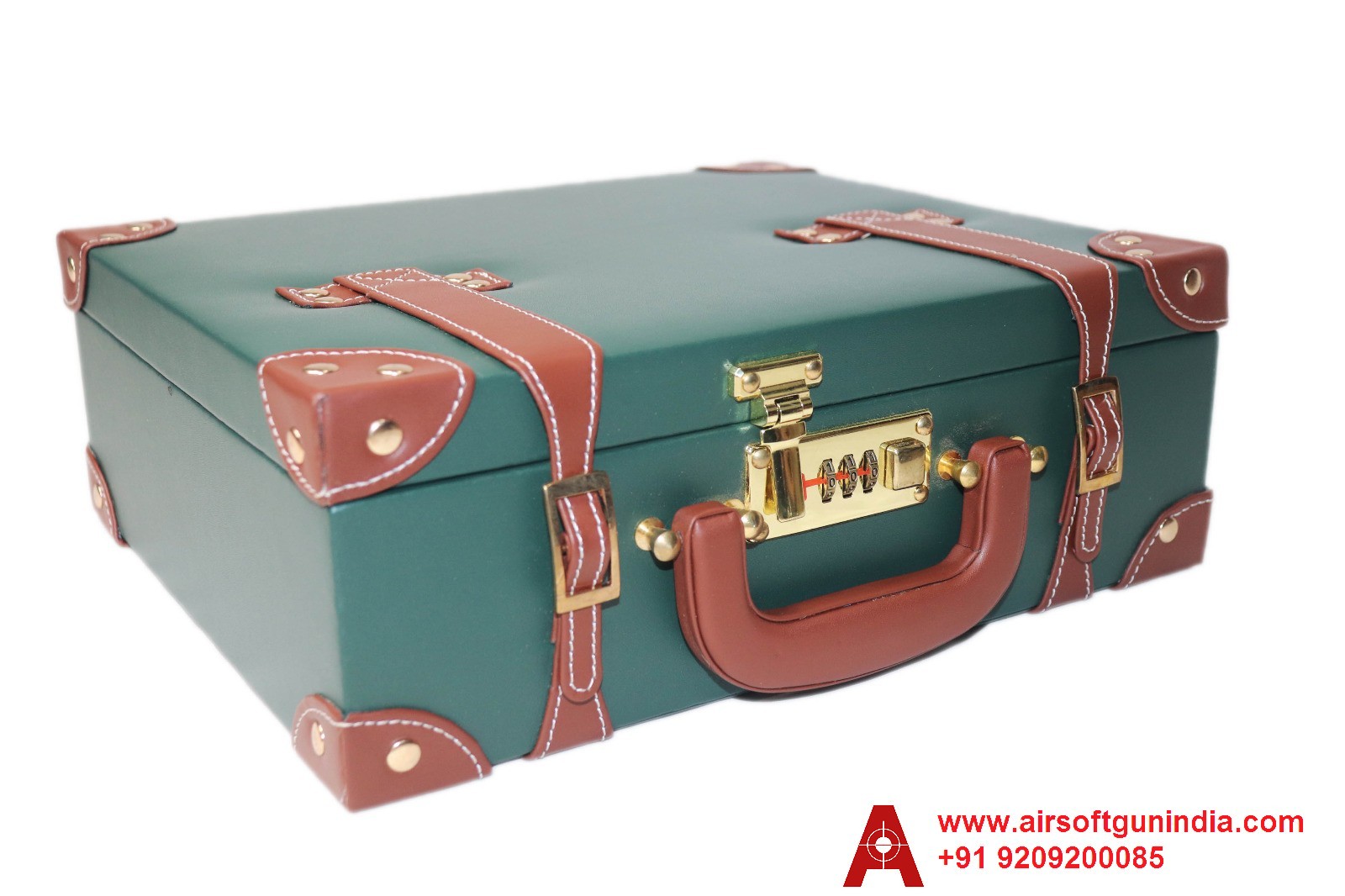 Vintage Retro Luxury Suitcase/Gun Box In Green Shade By Airsoft Gun India