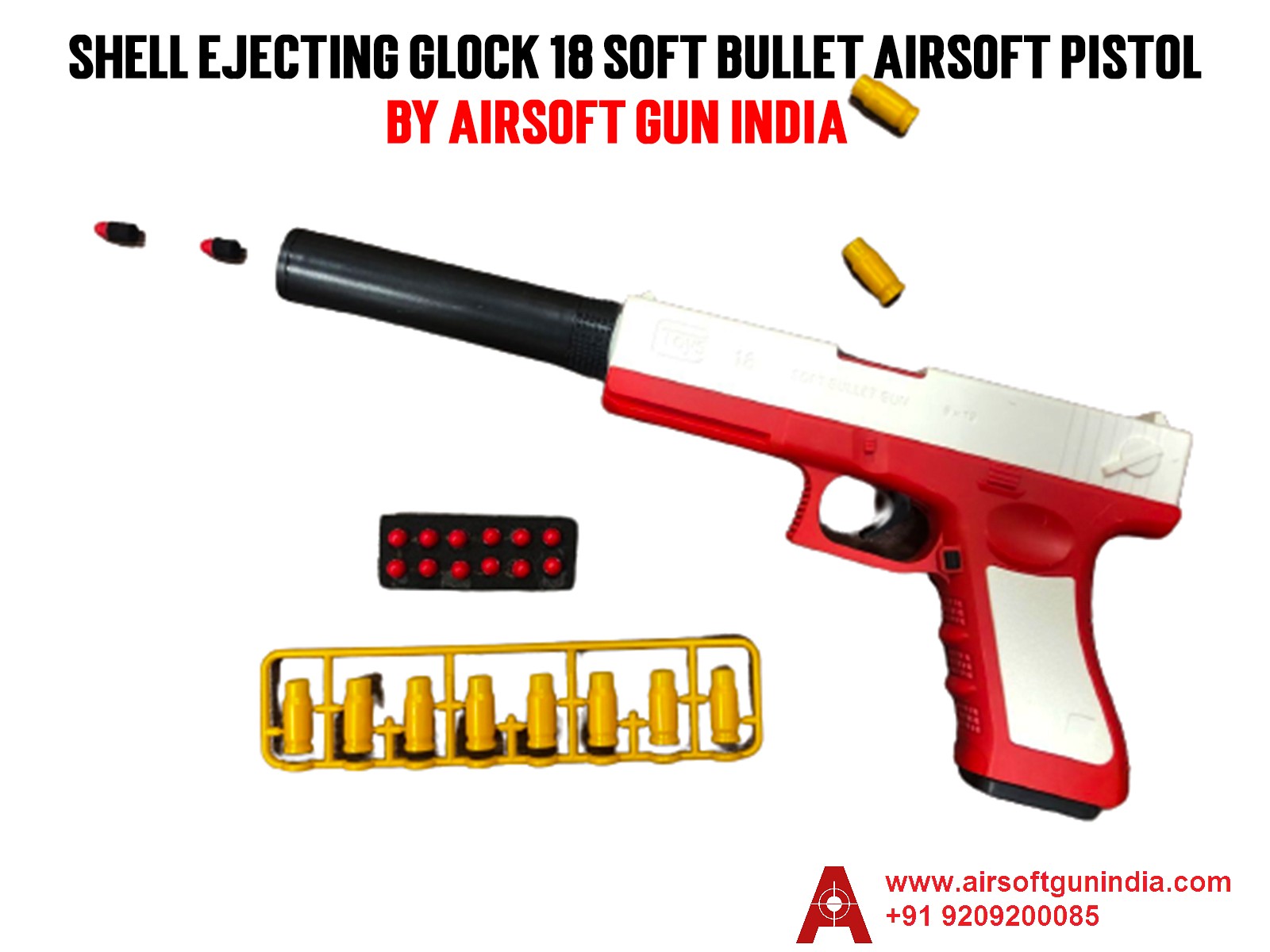 Shell Ejecting Glock 18 Soft Bullet Airsoft Pistol-Red Shade