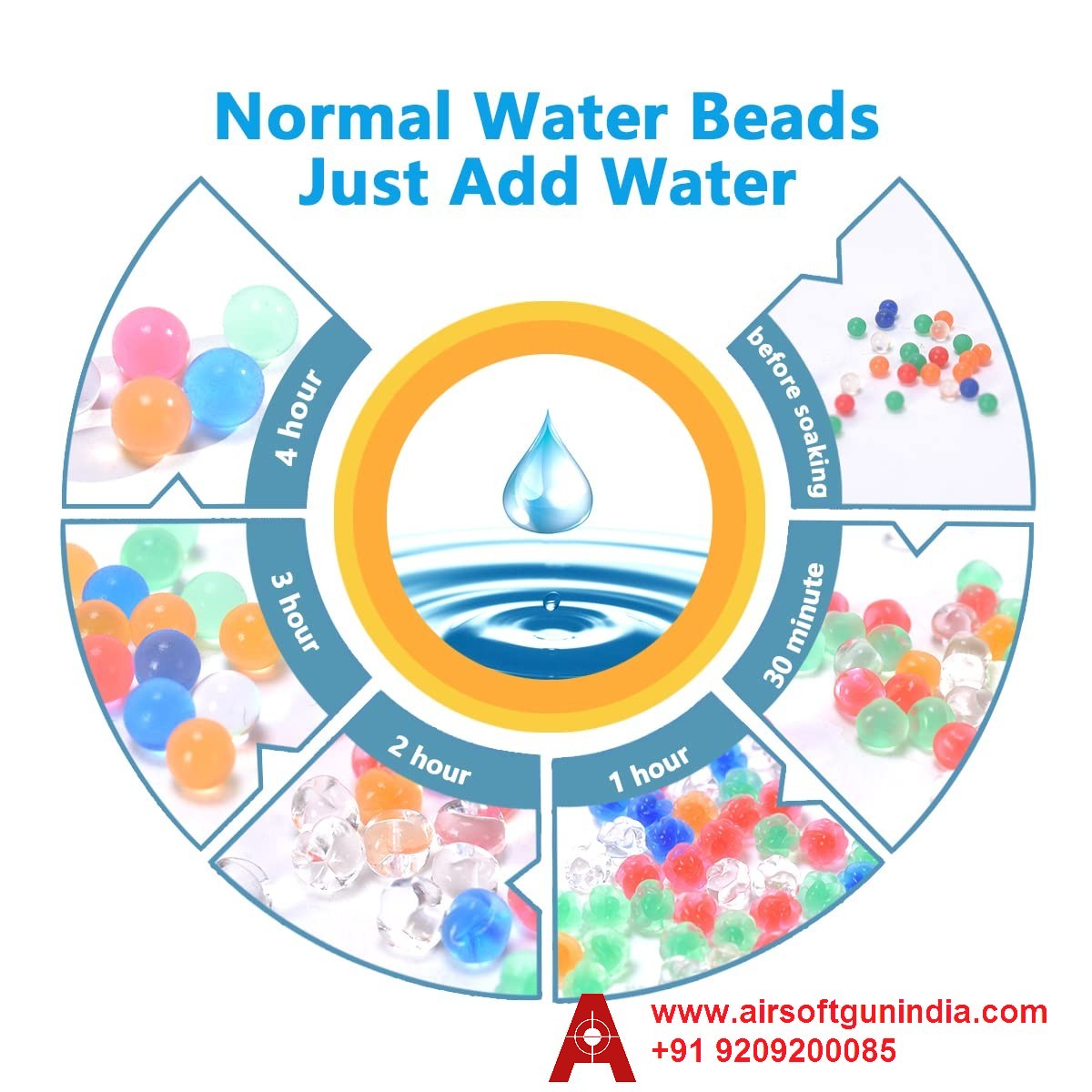 Fresh Gel Blaster Ammo Water Beads Gel Ball 4,000 Pcs 7-8mm, Water Based Gel Balls, Non-Toxic