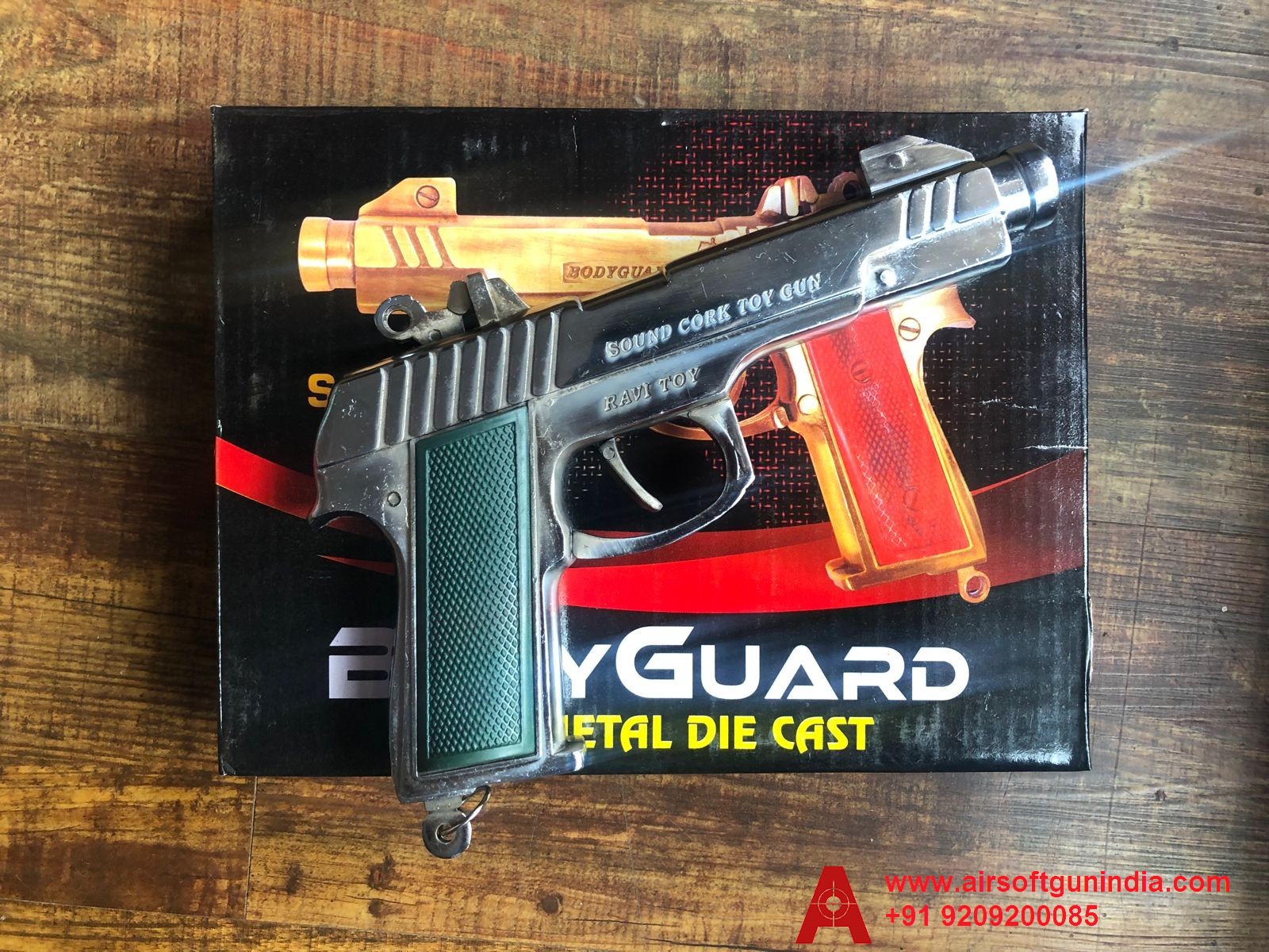 Cork Toy Sound Gun Silver Texture By Airsoft Gun India