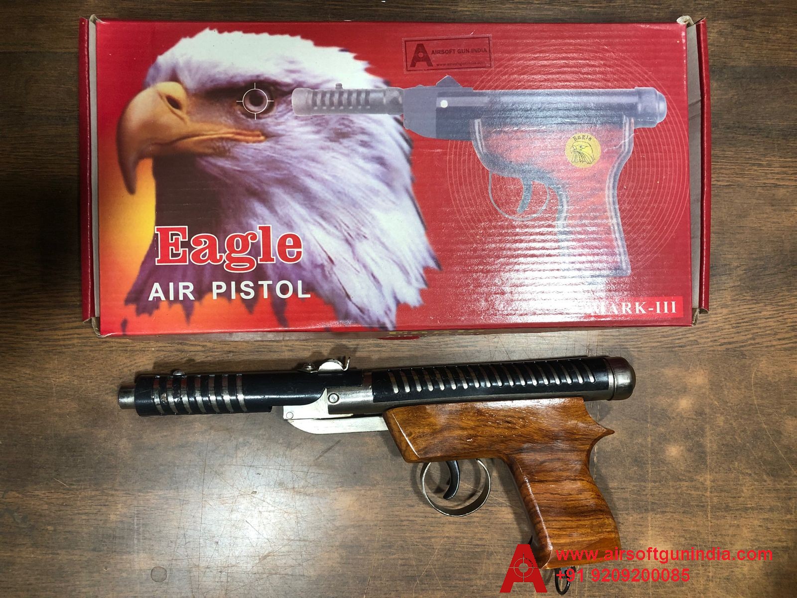 Eagle Master Mark 3 Wooden .177cal, 4.5mm Break Barrel Air Pistol