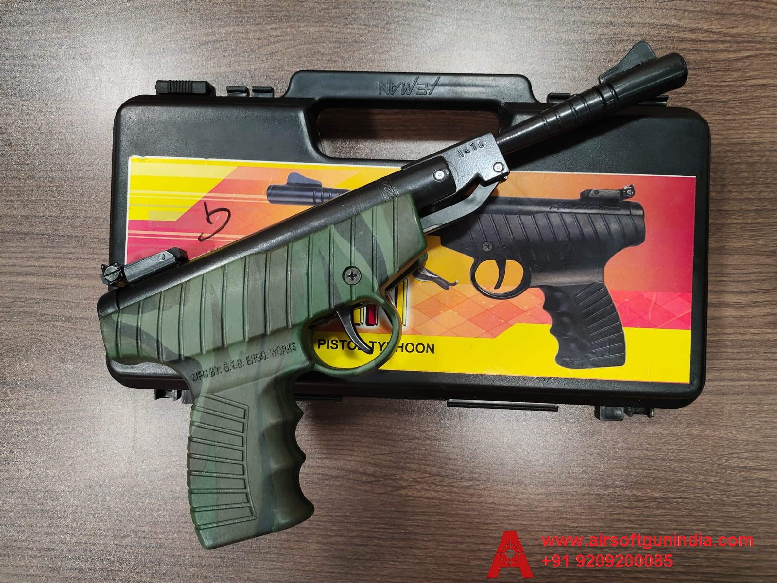 Heman Air Pistol With Case SingleShot .177 Caliber / 4.5 Mm Indian Air