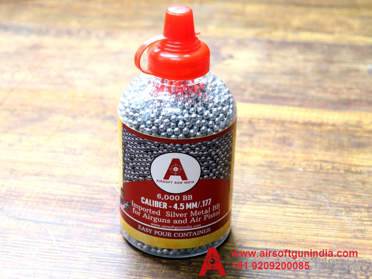 .177 STEEL SILVER PLATED BB BOTTLE OF 6000 BY AIRSOFT GUN INDIA FOR